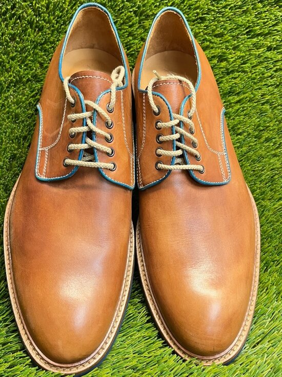 Kenneth Cole Mens Size 12 Brown Blue Casual Classic Leather Oxford Dress Shoes